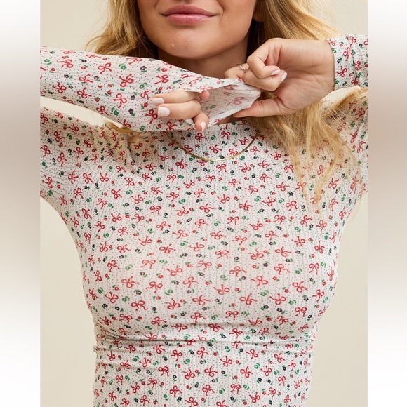 Aerie Superchill Modal Rib Long Sleeve T-Shirt Christmas Holiday Soft Muslin - Picture 5 of 6